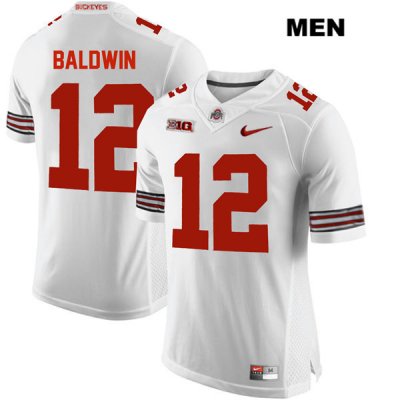 Men's NCAA Ohio State Buckeyes Matthew Baldwin #12 College Stitched Authentic Nike White Football Jersey ZS20U74HP